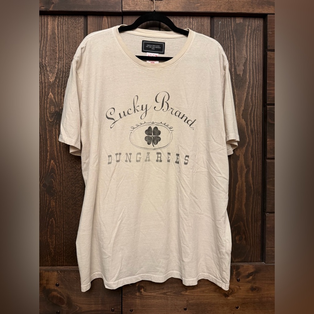 Vintage Lucky Brand Dungarees Fortune Cookie Tag T-shirt Tee 2XL XXL